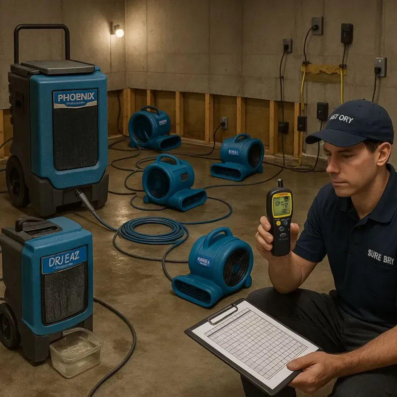 Structural Drying and Dehumidification process in Violet, LA